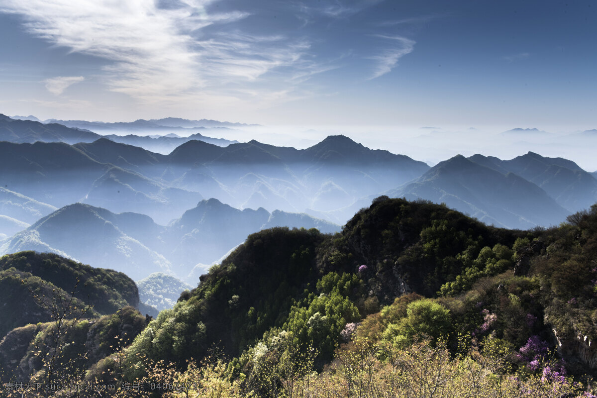 连绵山脉 云 山 云海 平谷山区 自然景观 山水风景