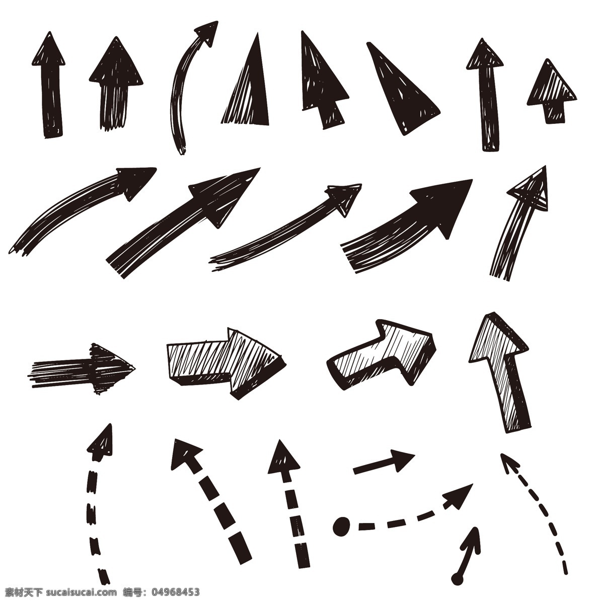 手绘风箭头 手绘风 箭头 矢量 图标
