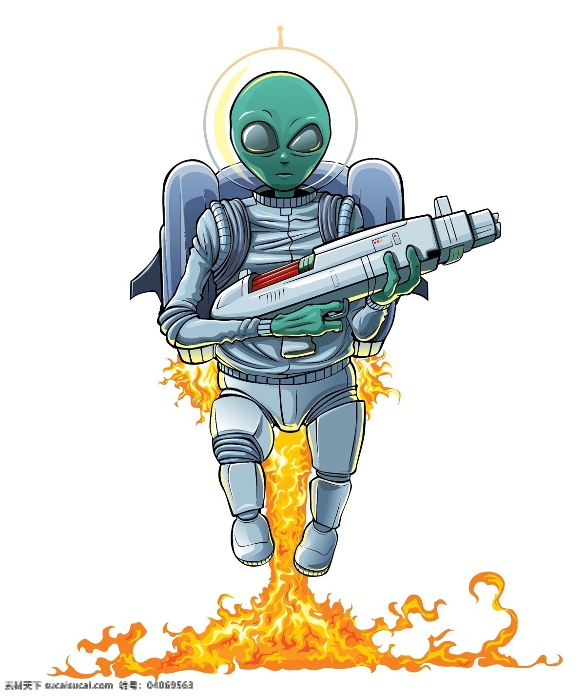 起飞 外星人 战士 火焰 卡通人物漫画 人物插画 人物插图 卡通战士 卡通形象 矢量人物 矢量素材