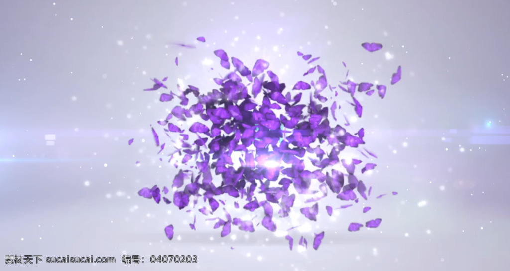 紫色 蝴蝶 飞舞 出 logo 展示 演绎 灵动 水晶