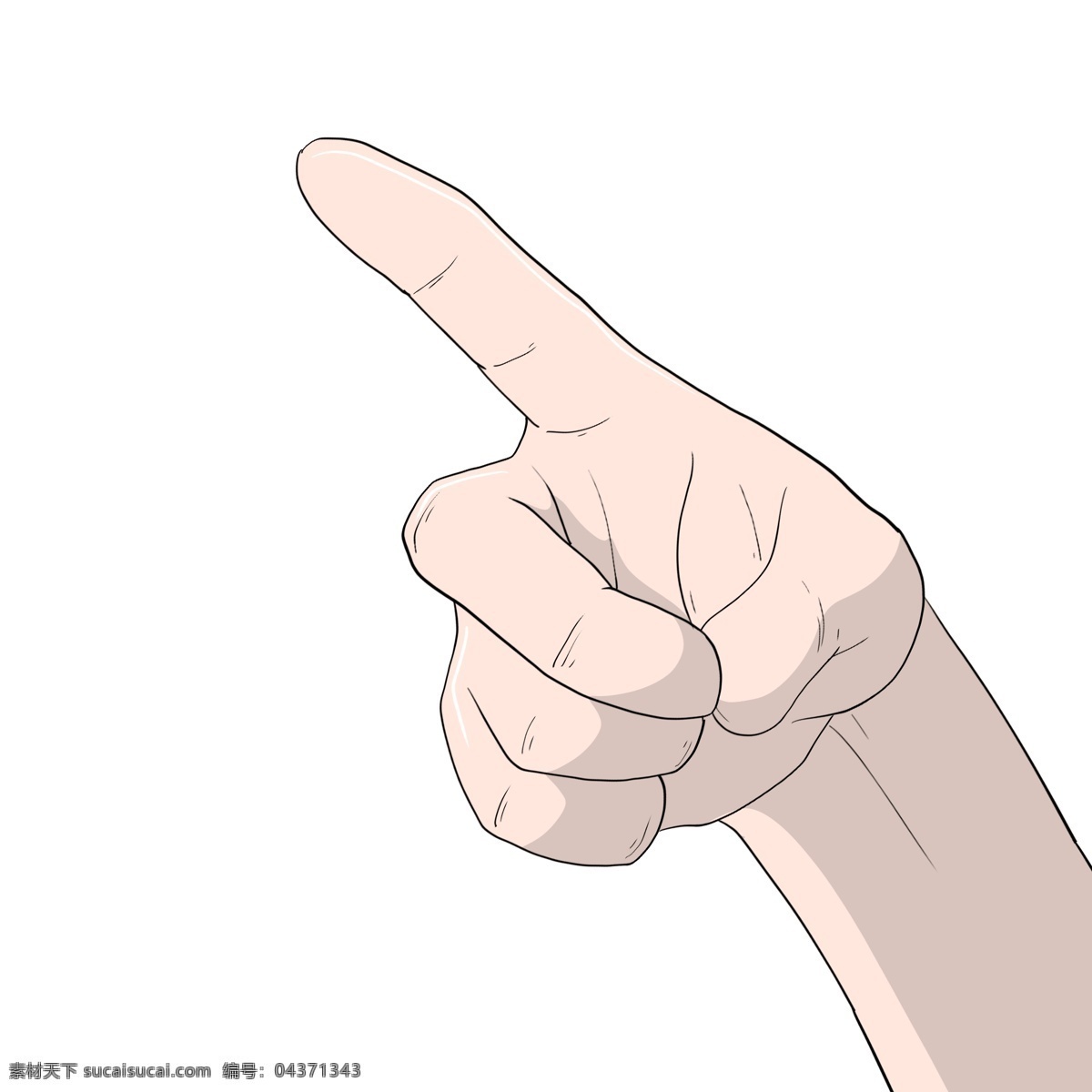 食指 斜 向上 手势 插画 指向手势插画 食指指向手势 批评手势 指出手势 手绘手势 上色的手