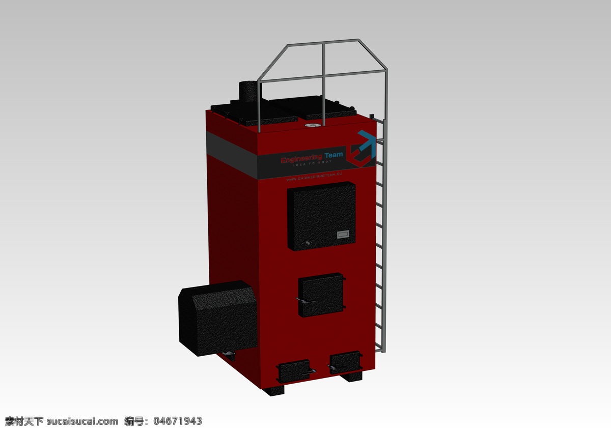 球团 矿 锅炉 300 千瓦 工业 加热 微丸 3d模型素材 电器模型