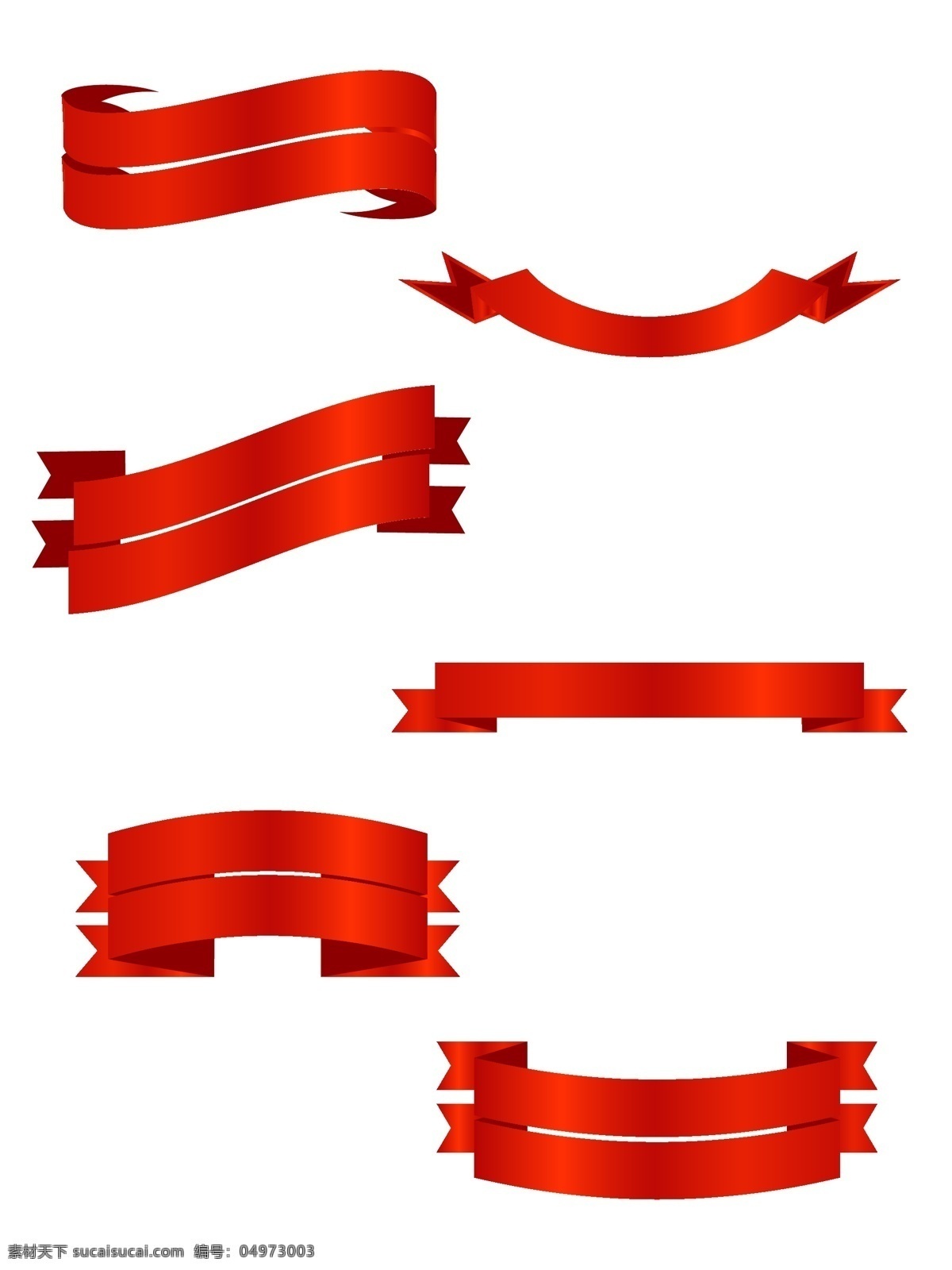 基础 飘带 标签 电商 几何 红色 渐变 元素 装饰