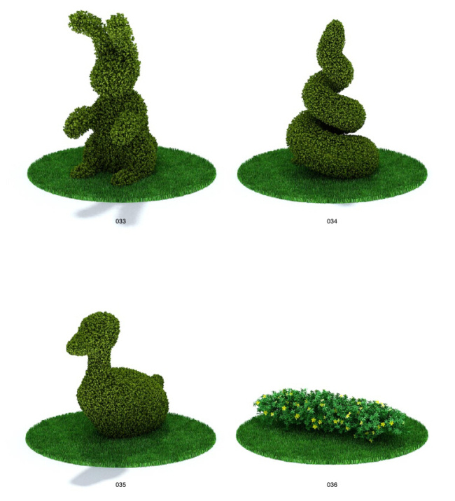 植物 造型 草坪 动物 可爱 3d模型素材 动植物模型
