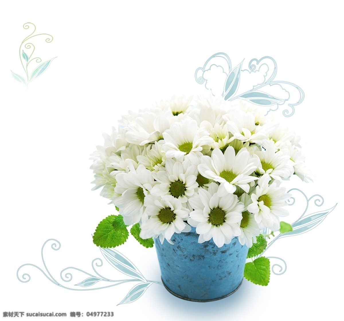 小清新元素 小清新 花朵 花瓶 白色 花盆 小清新素材
