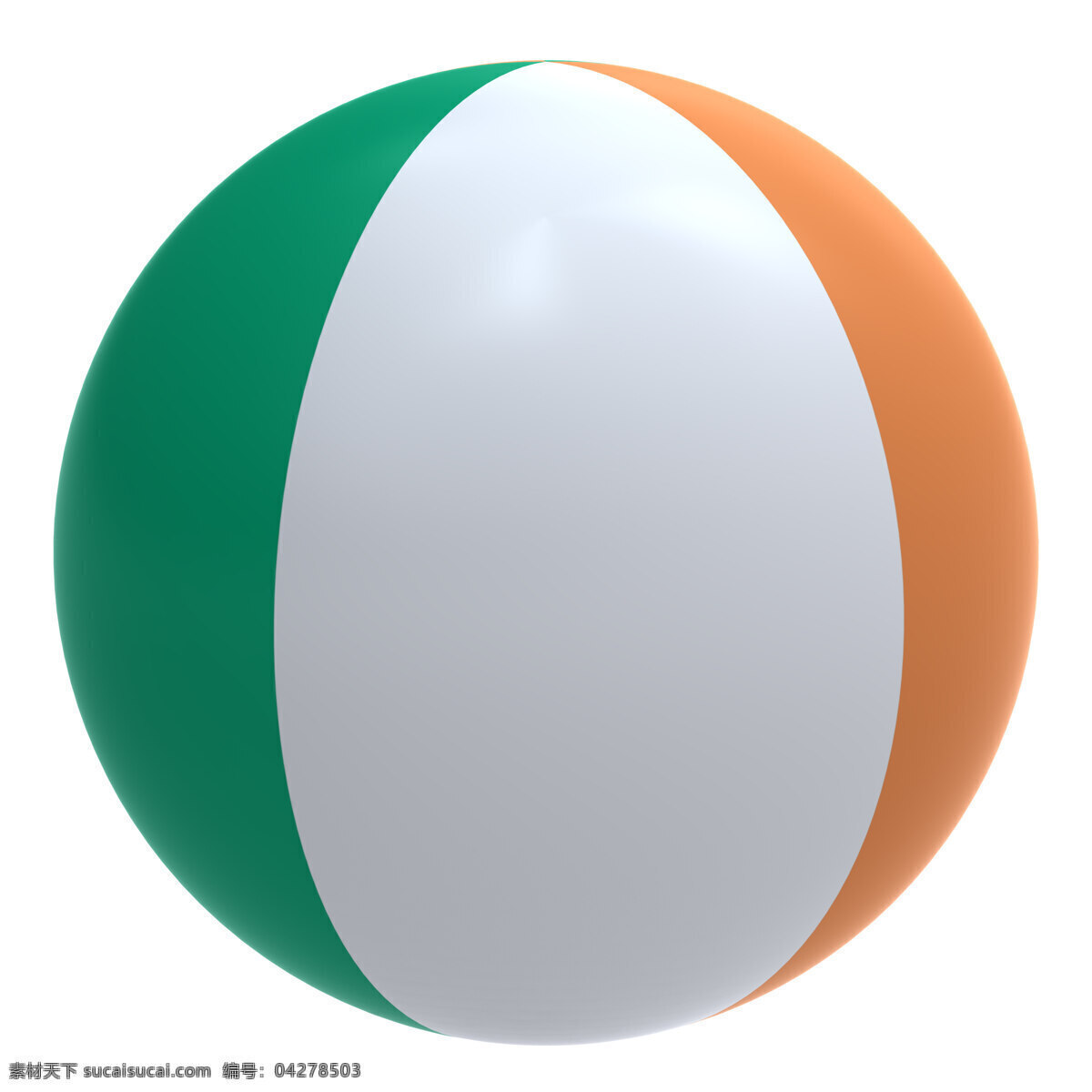 爱尔兰 国旗 球 上 白色 隔离