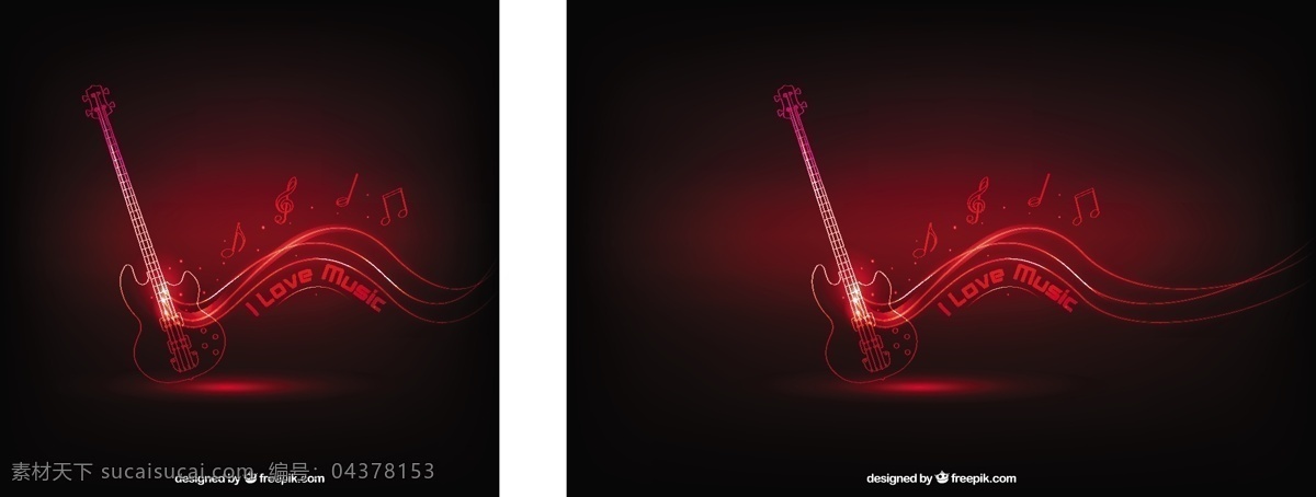 吉他音乐背景 背景 音乐 手 波 吉他 手画 红色 波浪 红色背景 灯光 绘画 音符 音乐背景 黑色