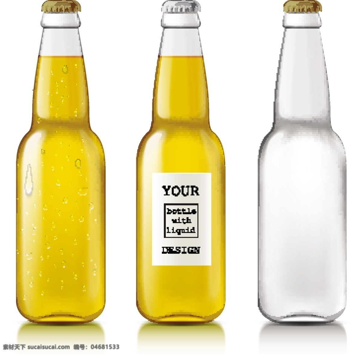 啤酒瓶 啤酒包装 酒瓶 啤酒 玻璃瓶 瓶子 器皿 容器 调料瓶 饮料瓶 插画