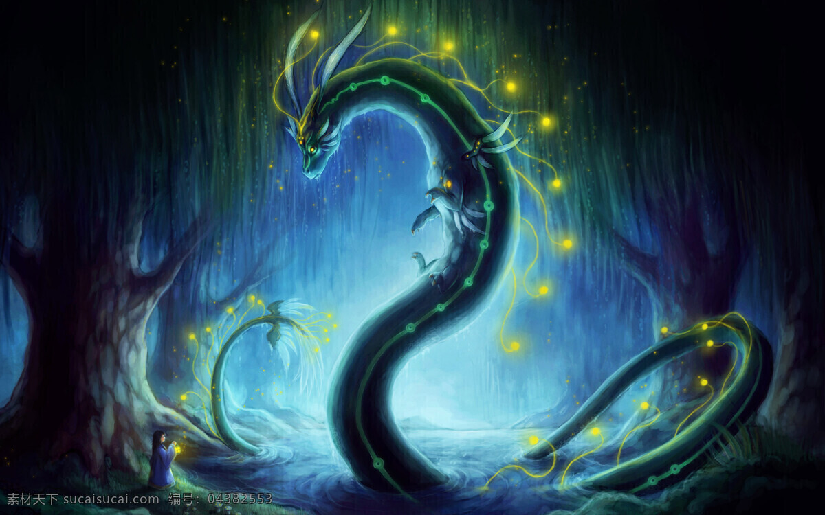 手绘龙 树林 女孩 龙 手绘 翅膀 dragon 恶龙 艺术 绘画 数字绘画 鼠绘 手绘壁纸 宽屏壁纸 动漫人物 动漫动画