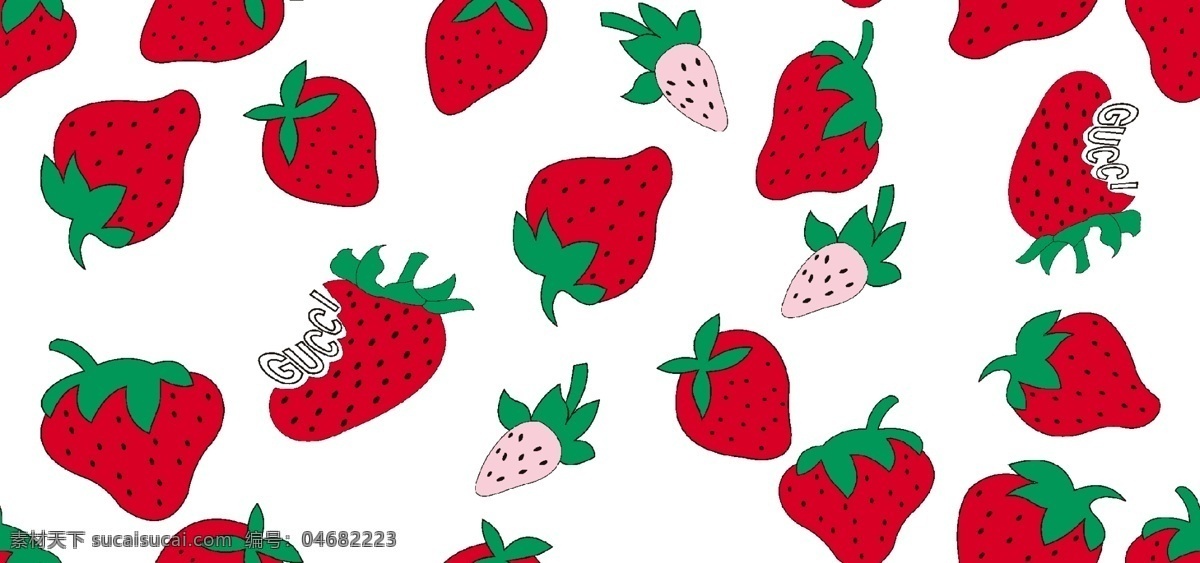 数码印花 草莓 水果 大草莓 红草莓 水果之王 素材图