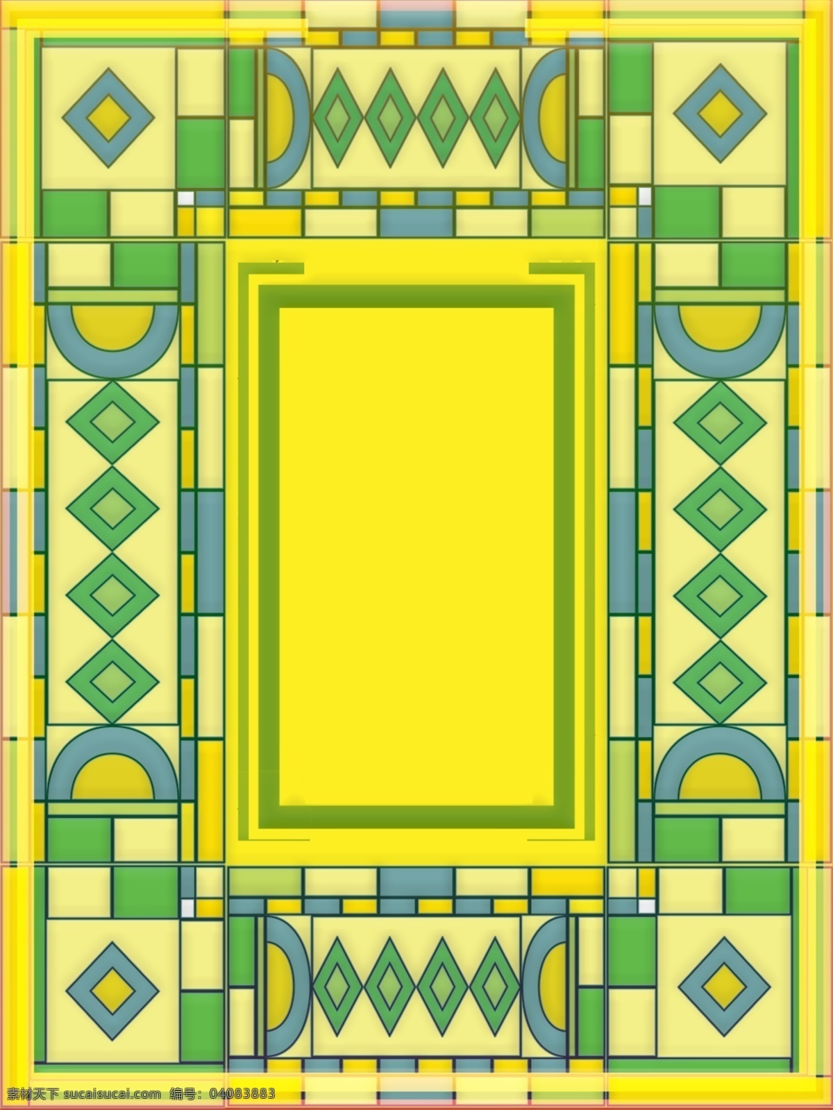 蓝 黄 几何 装饰 边框 广告 背景 黄色 蓝色 方形 色块 弧度