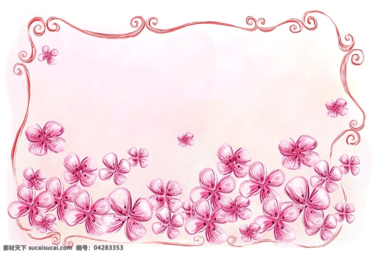 小 红花 文件 源文件 psd源文件 边框 花 花纹花边素材
