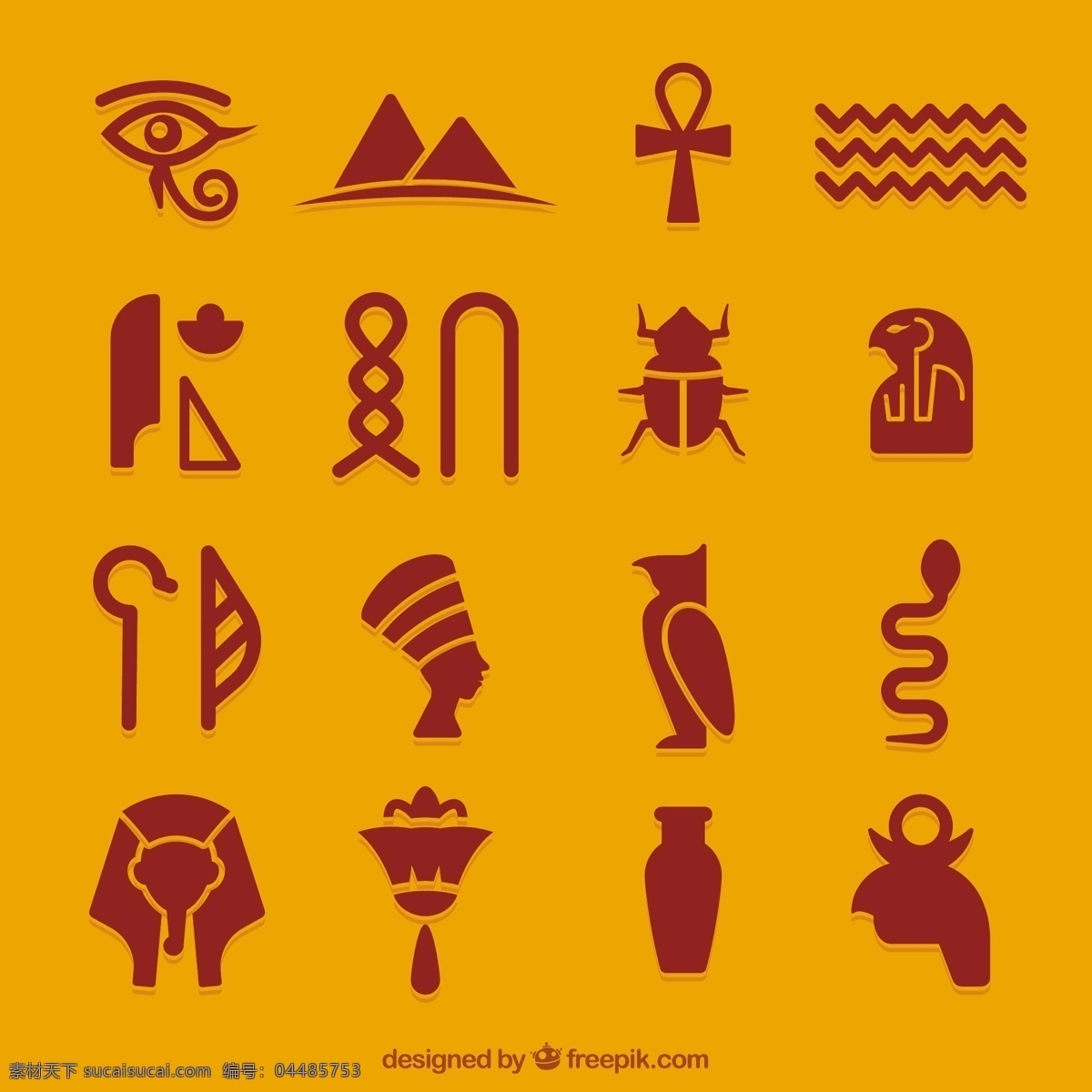 埃及的图标 图标 沙漠 沙 金字塔 埃及文化 神 埃及 古老的金字塔 绿洲 法老 狮身人面像 神话 荷鲁斯 象形文字 ra 阿努比斯 橙色