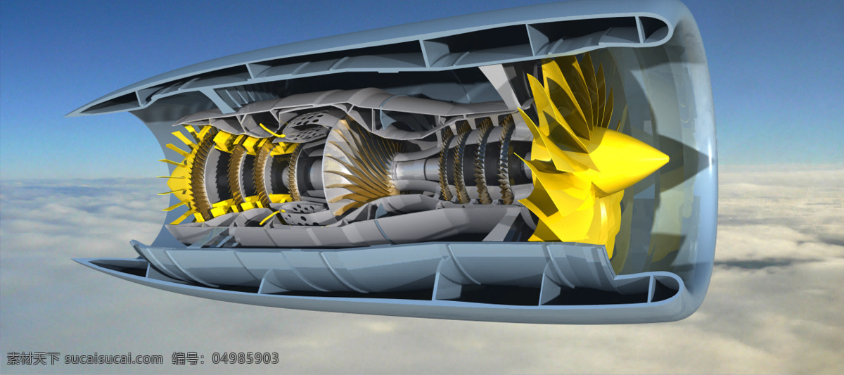 喷气发动机 发动机 使用 catiav5 喷射 3d模型素材 建筑模型
