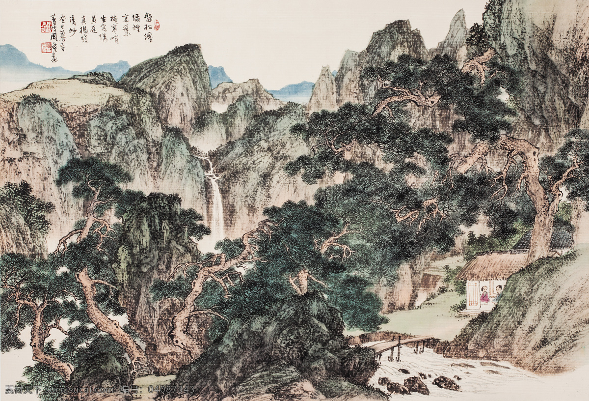 国画 写意画 水墨画 水墨 山水画 山水国画 艺术绘画 文化艺术 绘画书法