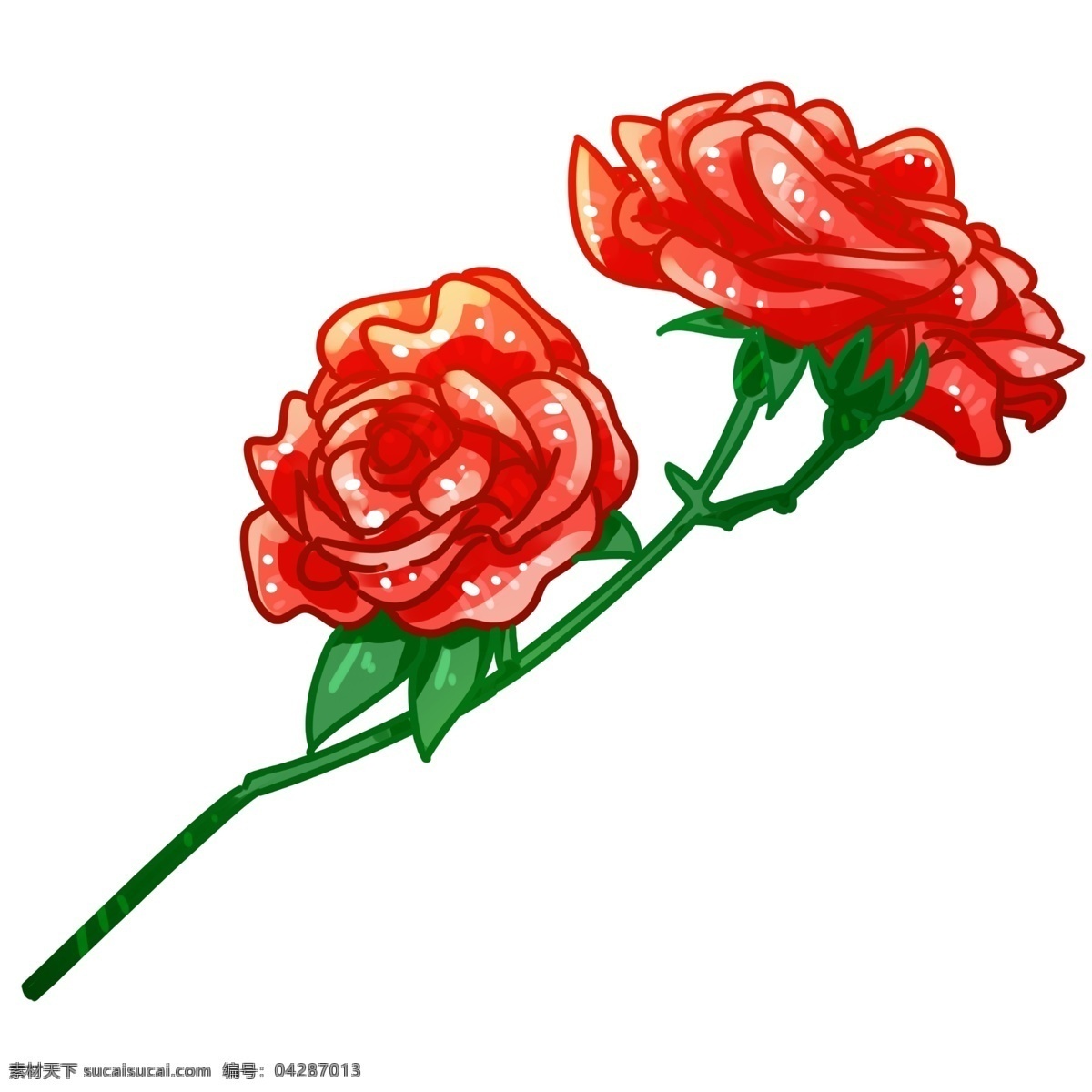 三 朵 红玫瑰 花 元素 三朵 玫瑰花 红色