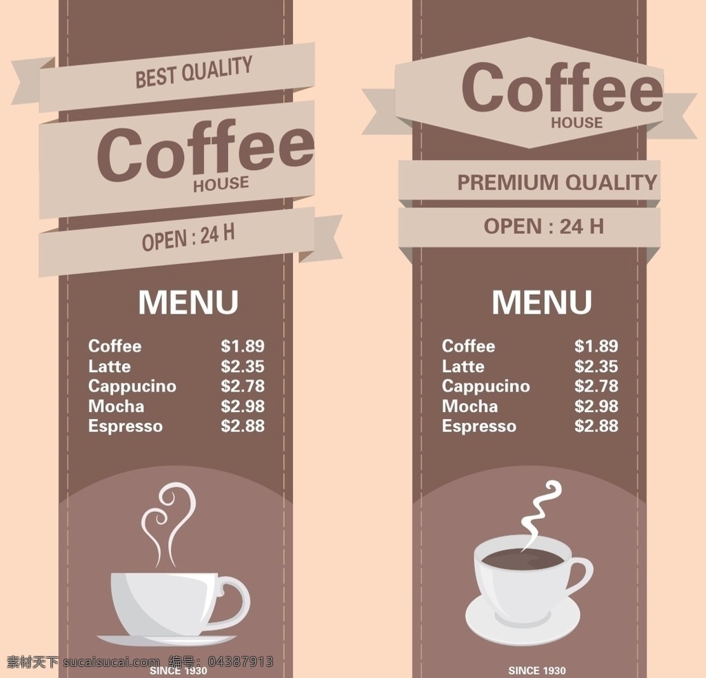 咖啡菜单 欧 咖啡 卡通 矢量素材 菜单菜谱 菜单