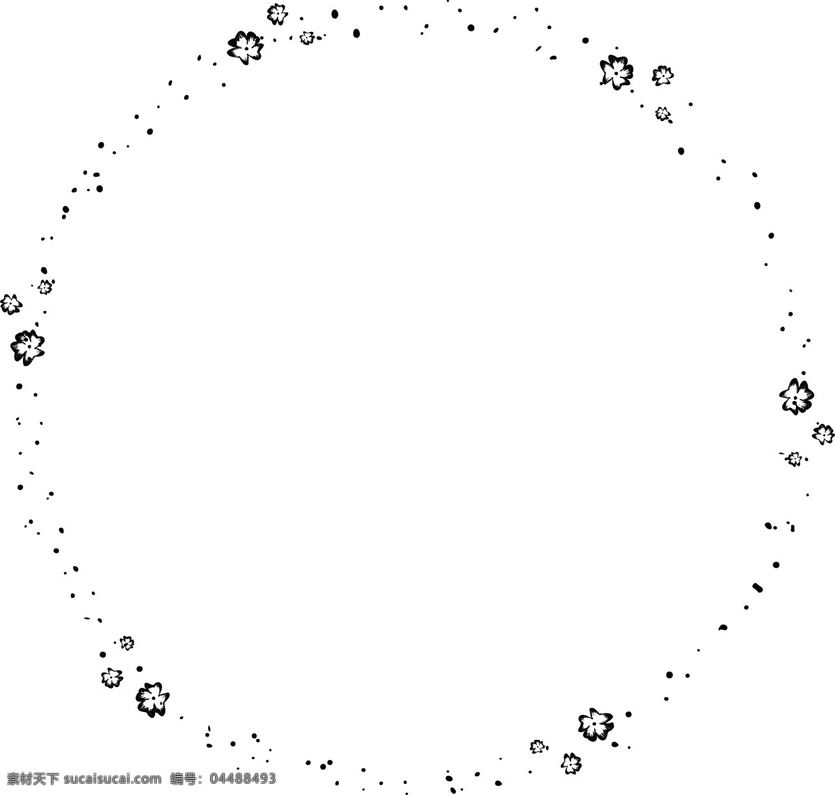 花瓣 黑白 卡通 手绘 边框 飘飞 飞舞 几何背景 边框图案 简约背景