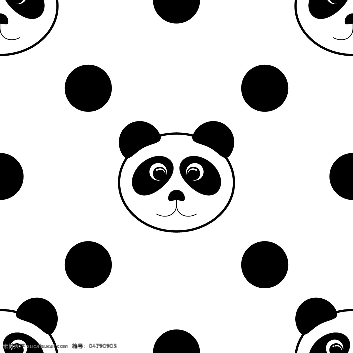 可爱熊猫背景 背景 背景素材 广告背景 矢量素材 时尚背景 时尚花纹 花纹背景 熊猫