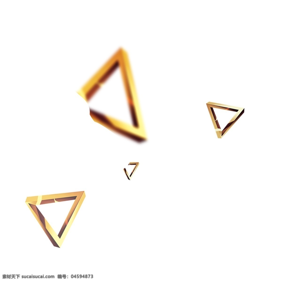 金色 创意 三角形 几何 元素 金光闪闪 纹理 光泽 漂浮