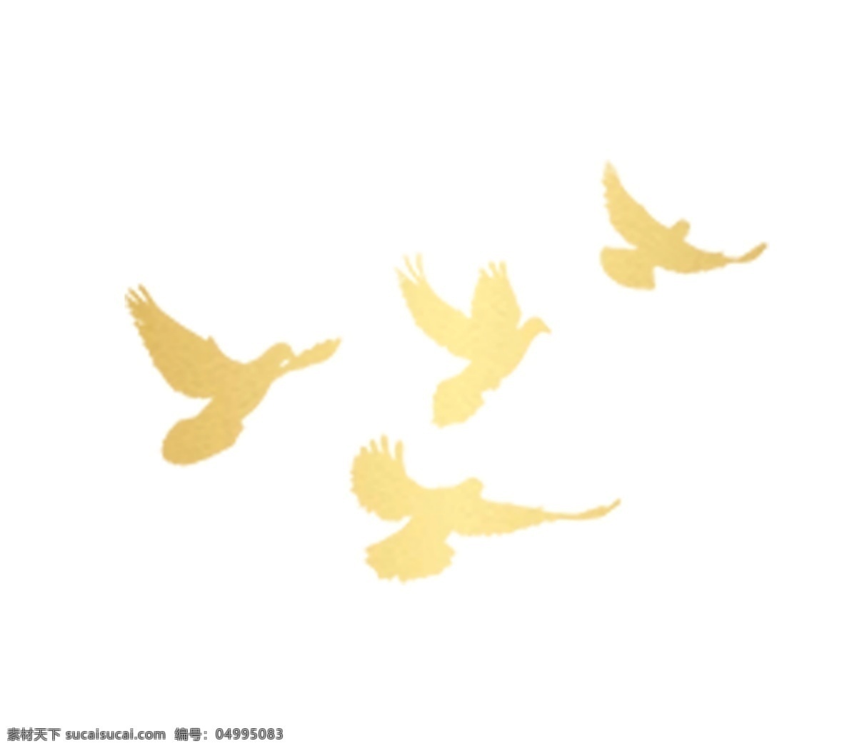 象征的和平鸽 四只 鸽子 和平 金黄色