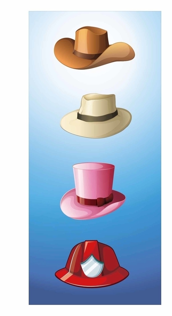 矢量帽子 时尚 情侣帽子 量帽子 牛仔帽 绅士帽 帽子 博士帽 厨师帽 安全帽 棒球帽 小红帽 黑色帽子 红色帽子 黄色帽子 白色帽子