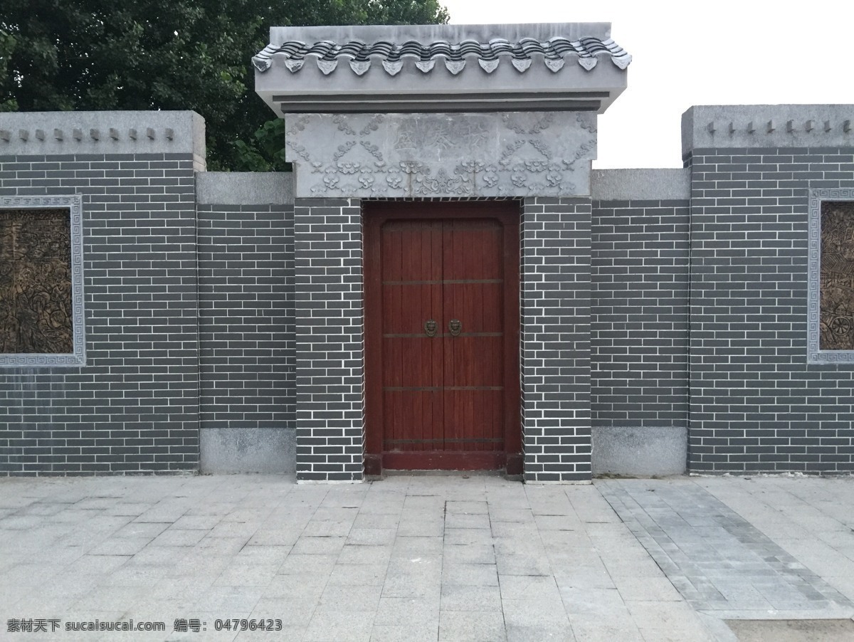 仿古门 仿古砖 古围墙 古门头 灰砖 建筑园林