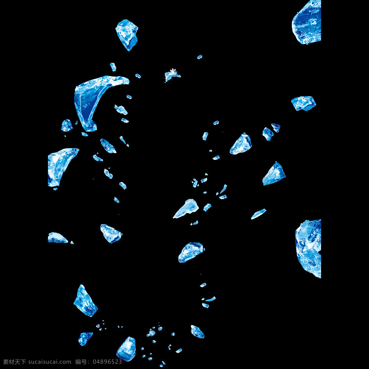 碎裂 蓝色 钻石 元素 png元素 爱情 昂贵 免抠元素 奢侈品 水晶 透明素材