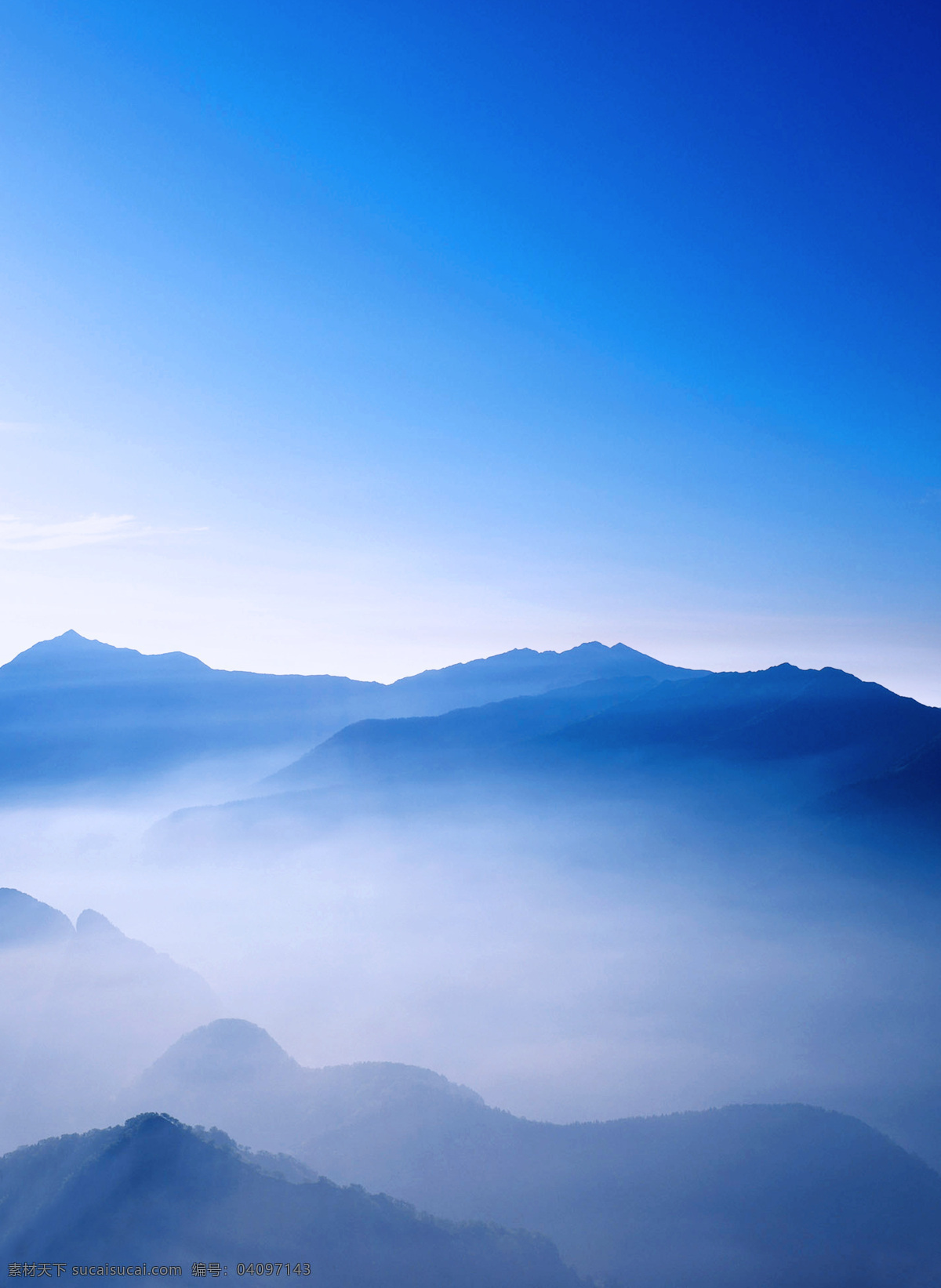 登顶山雾蓝天 山 雾 蓝天 登顶 素材大图 美景图片 jpg格式 旅游设计 晨雾 蓝色