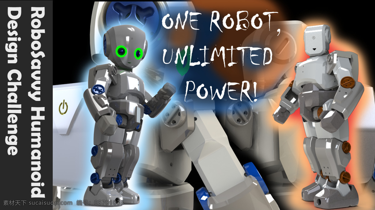 robosavvy 人形 除非 机器人 三维 印刷 robotshell 人形机器人 3d模型素材 3d打印模型