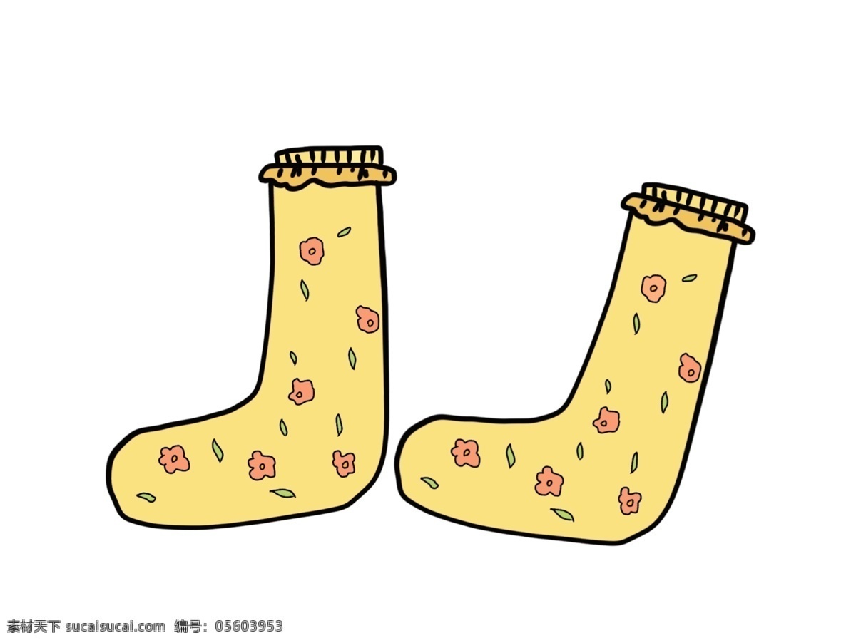 黄色袜子 袜子 女童袜子 女孩袜子 长筒袜 花袜 卡通袜子 生活百科 生活用品