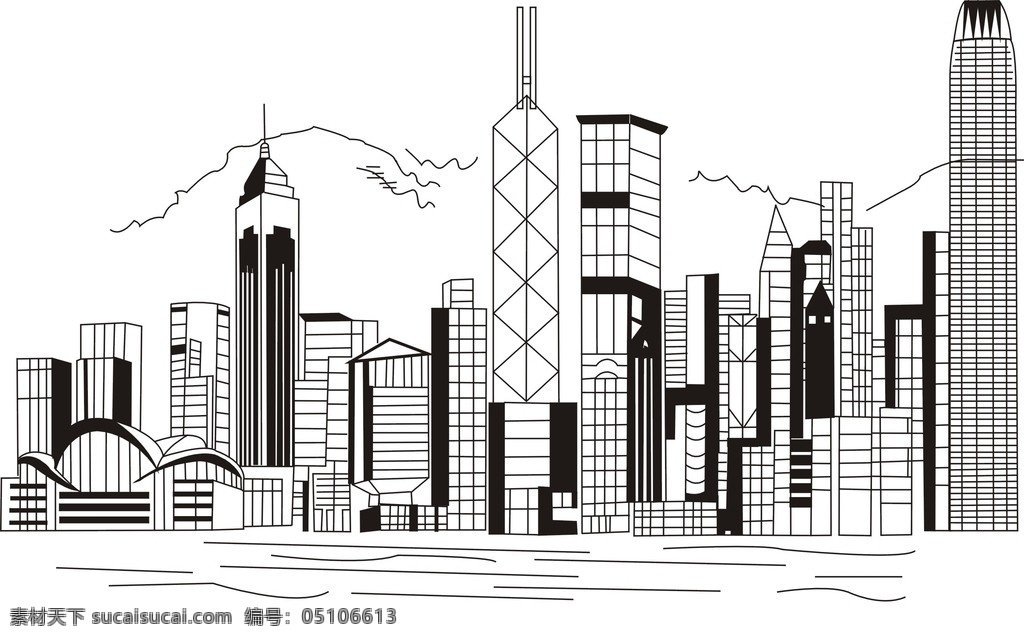 香港 建筑 矢量图 香港建筑 香港全貌图 城市建筑 建筑家居 矢量