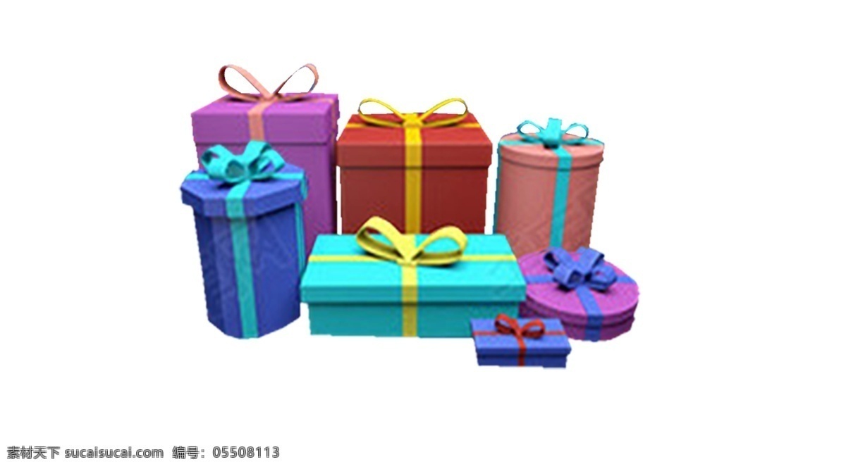 彩色 形状 不同 礼品盒 礼物盒 节日礼品 蝴蝶结 丝带 彩带 盒子 心意 购物 送礼