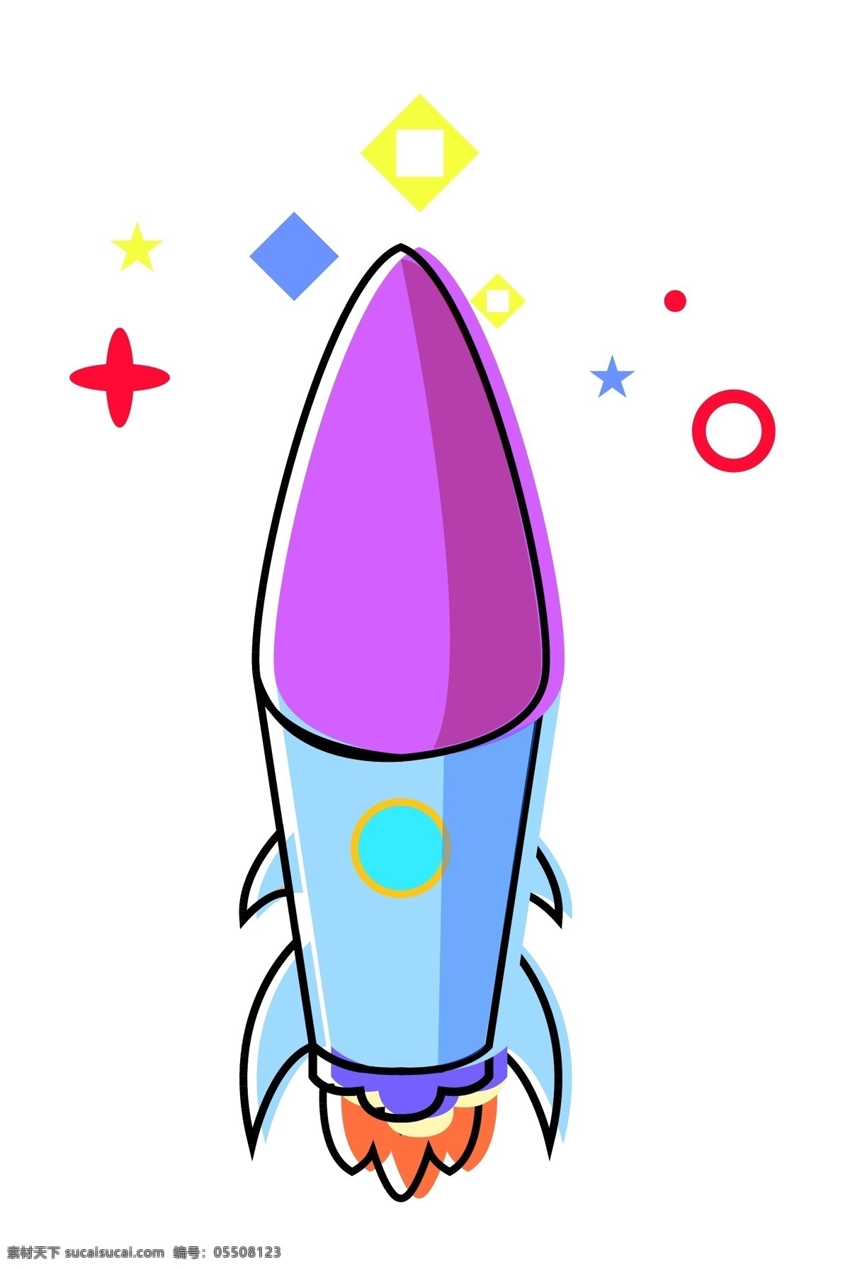 紫色火箭科技 升空 飞行 宇宙