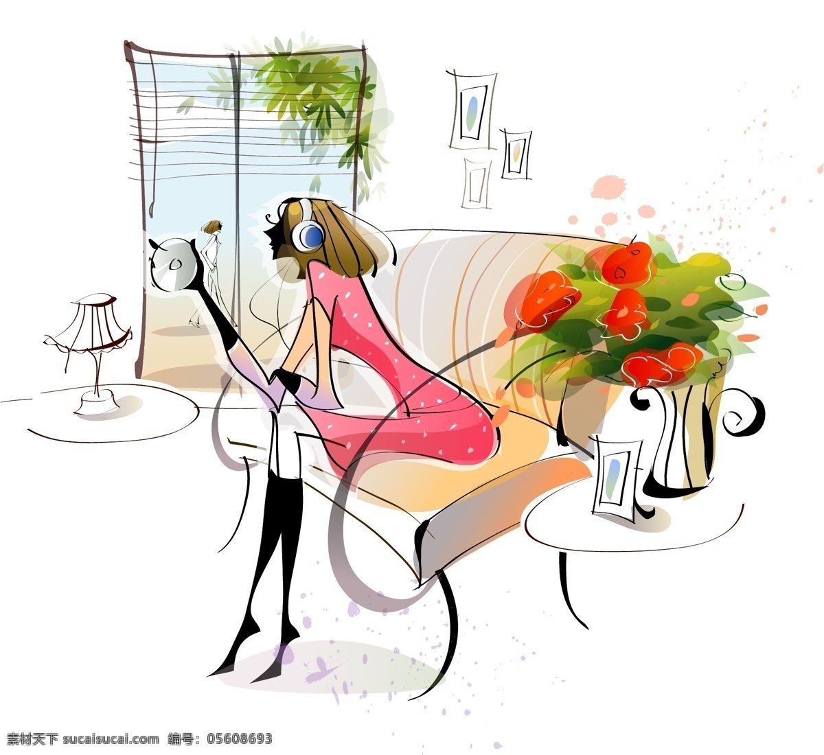 韩国 矢量 美女 插画 噶 棵 琅 寤 克 夭 插画集