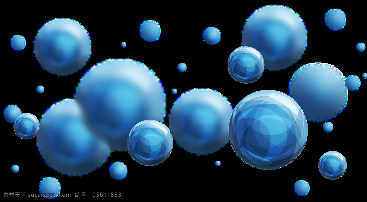 蓝色 水泡 蓝色球 悬浮球 空间球 梦幻球 现代科技