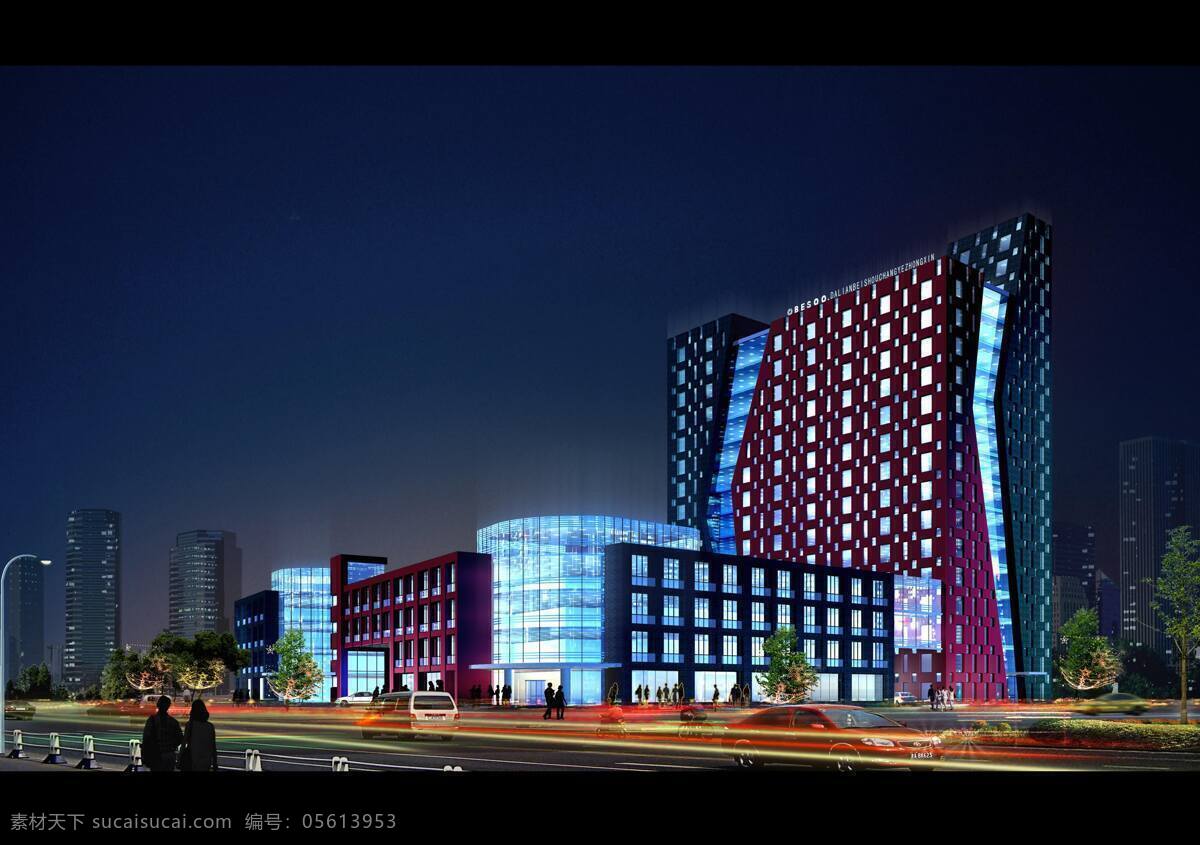 科技大楼 豪华 炫感 科技楼 夜景 建筑 3d作品 3d设计