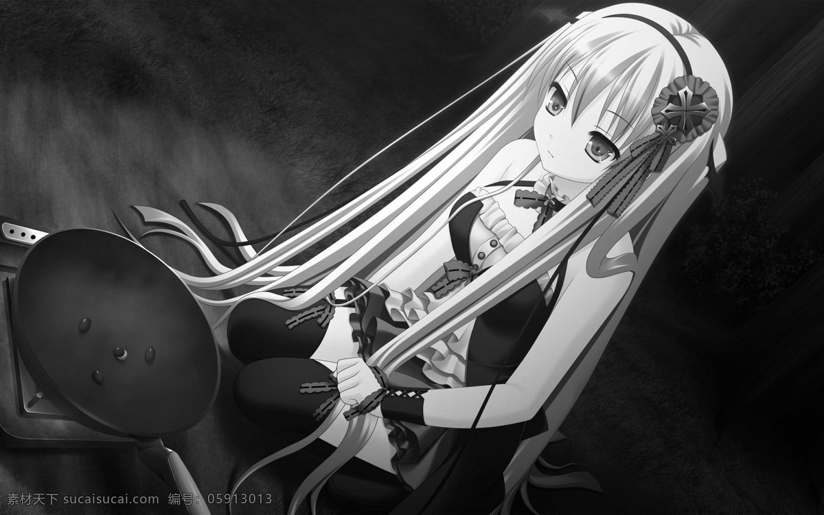长发少女 动漫 少女 长发 黑色