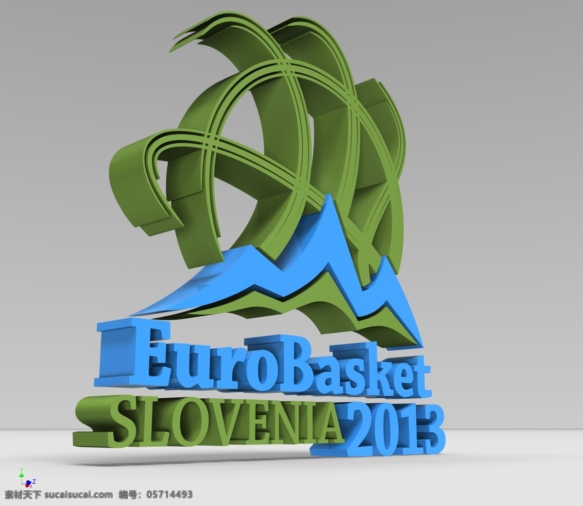 斯洛文尼亚 2013 欧锦赛 标志 篮球 篮子 欧洲 国际篮联 科萨尔卡 stozice 卢布尔雅那 3d模型素材 建筑模型