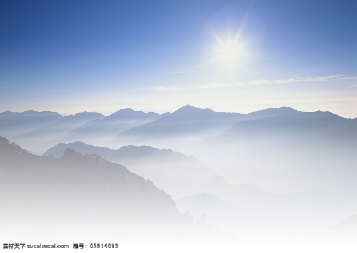 云海 山峦 日光 远景 日出 风景 分层 源文件