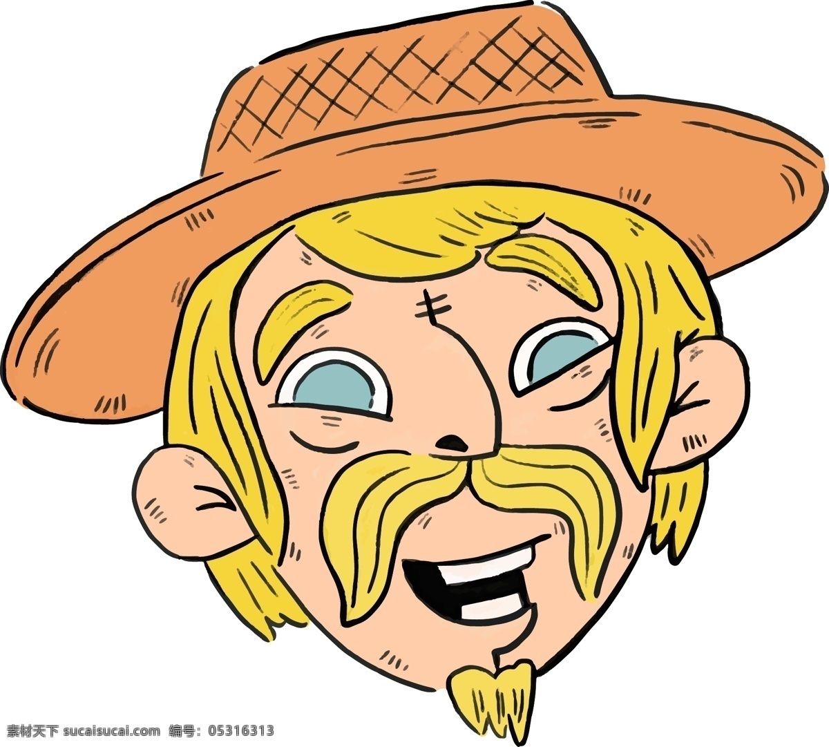 卡通 慈祥 农夫 矢量 戴帽子 戴帽子的农夫 农夫头像 胡子的农夫 卡通的农夫 卡通帽子 卡通胡子