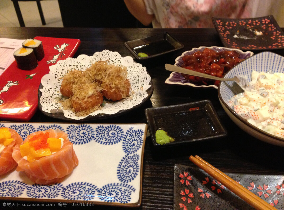 寿司 餐饮美食 海鲜 沙拉 蔬菜 碗筷 纹样 西餐美食 风景 生活 旅游餐饮