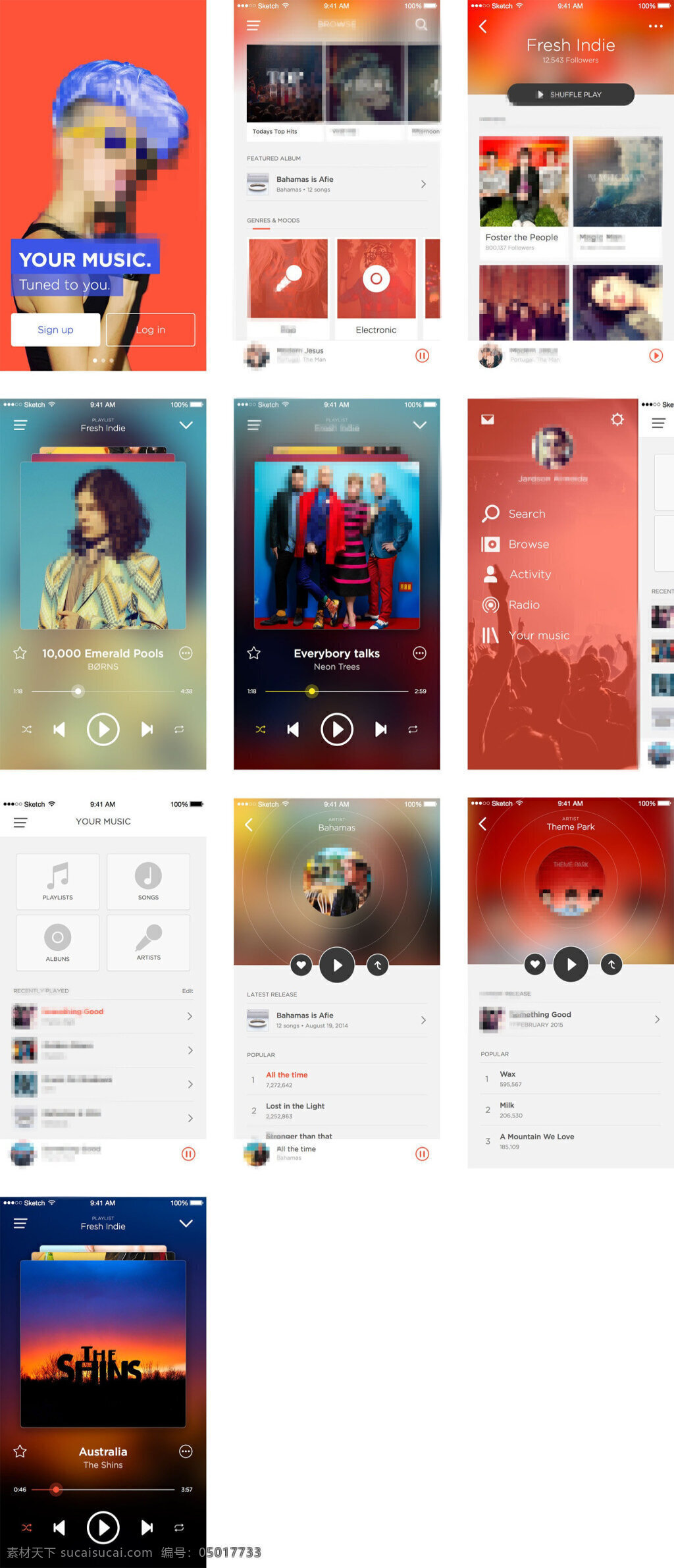 音乐 应用程序 工具包 移动 手机 app 界面 ui 应用 程序