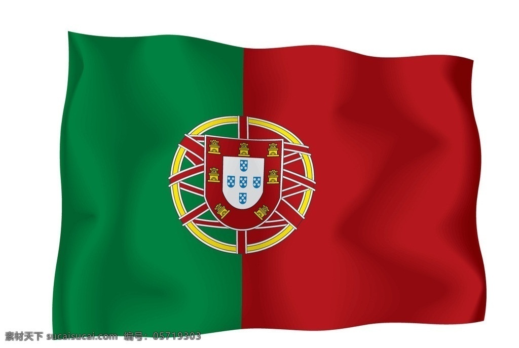葡萄牙国旗 国旗 世界国旗 欧盟成员国 申根国 设计用图 矢量素材 其他矢量 矢量