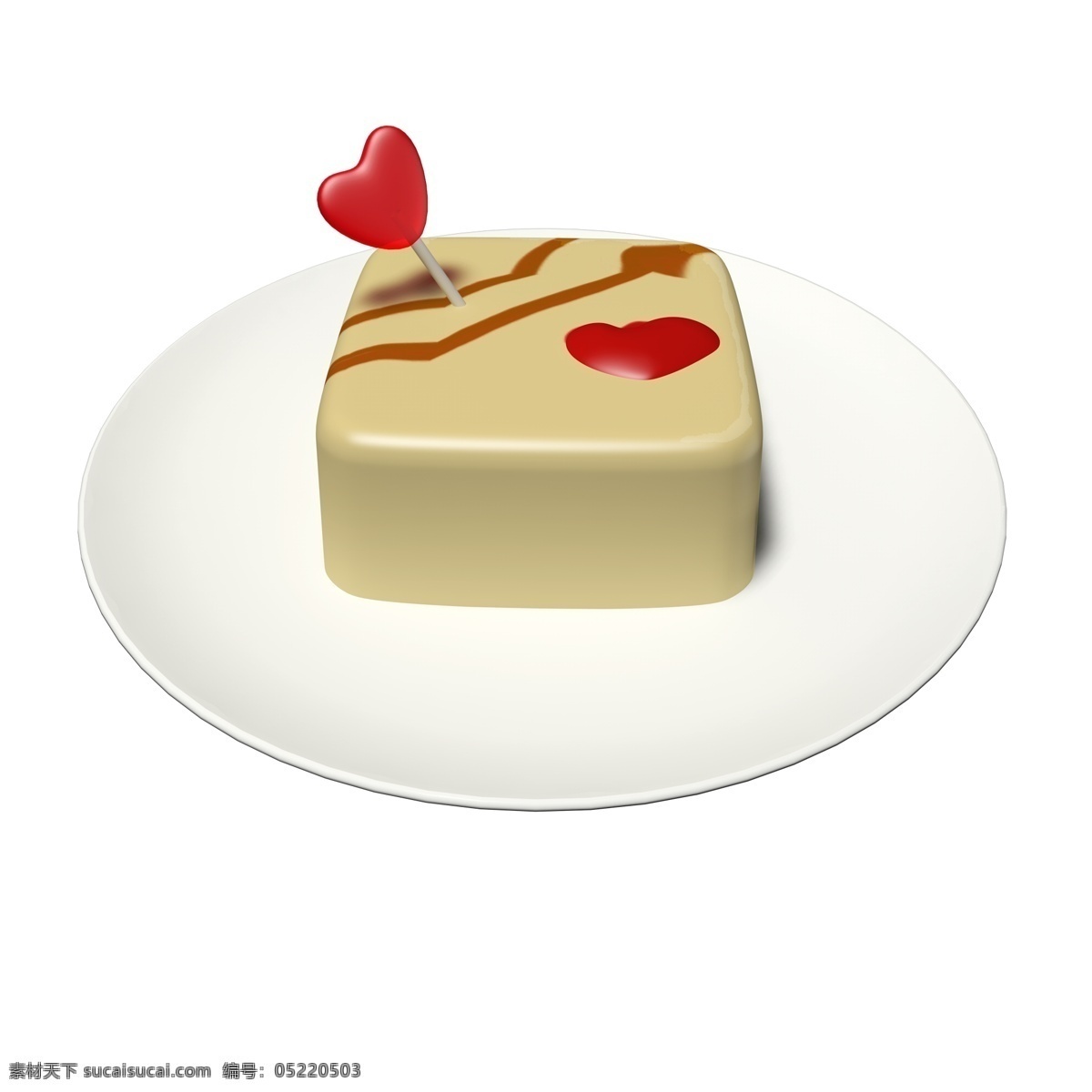 彩色 立体 食品 通用 元素 巧克力 爱心 糖果 蛋糕 红色