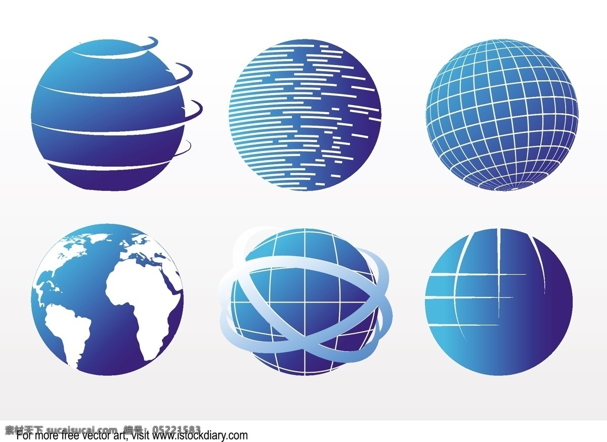 创意 地球 蓝色 多样 矢量图 现代科技