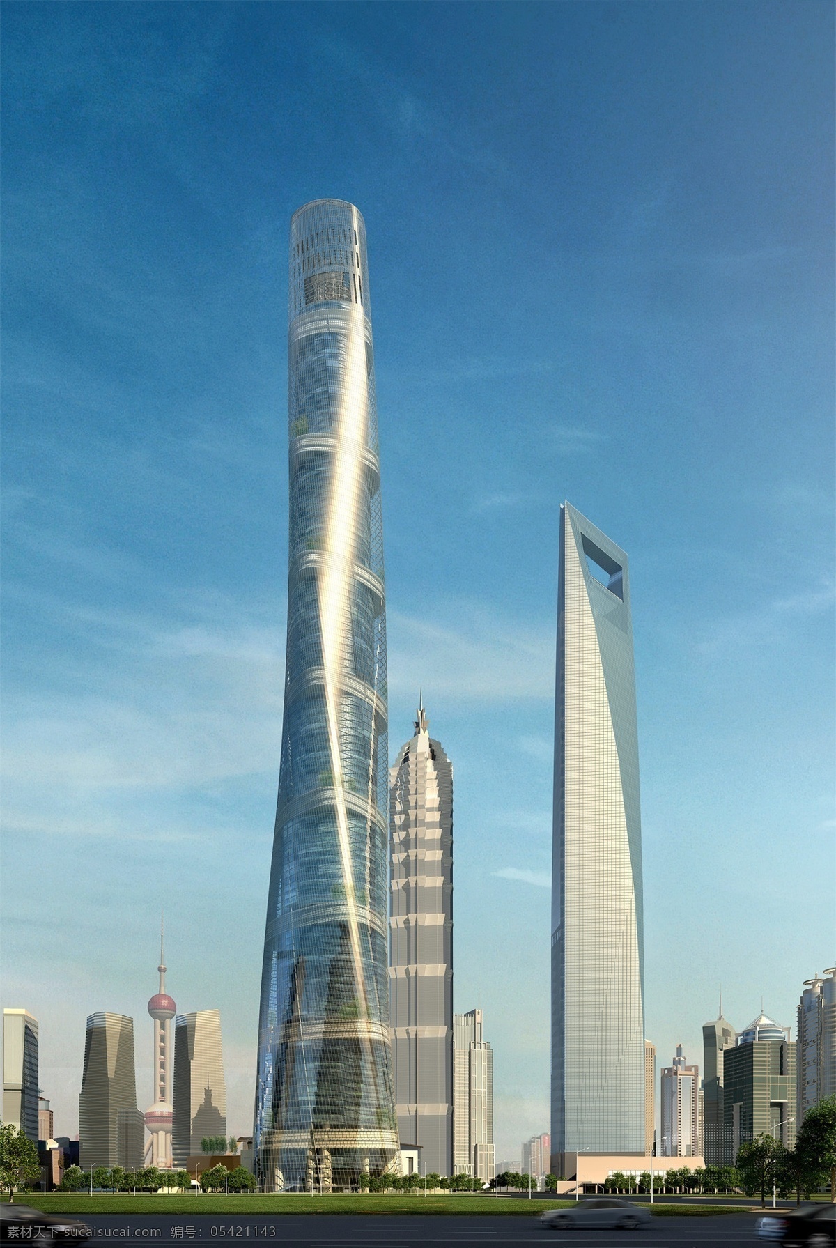 上海 中心 大厦 效果图 中心大厦 建筑 3d 3d设计