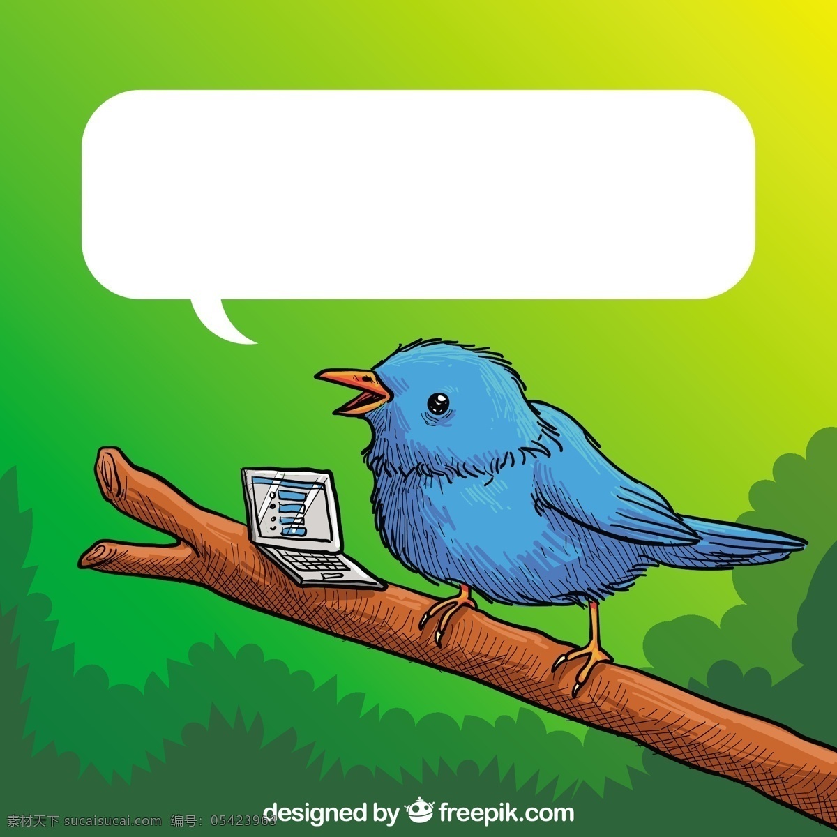 手 拉 蓝鸟 笔记本 电脑 一方面 社交媒体 鸟 动物 社会 蓝 手绘 网络 绘画 媒体 社交网络 计算机网络 画 写生 绿色