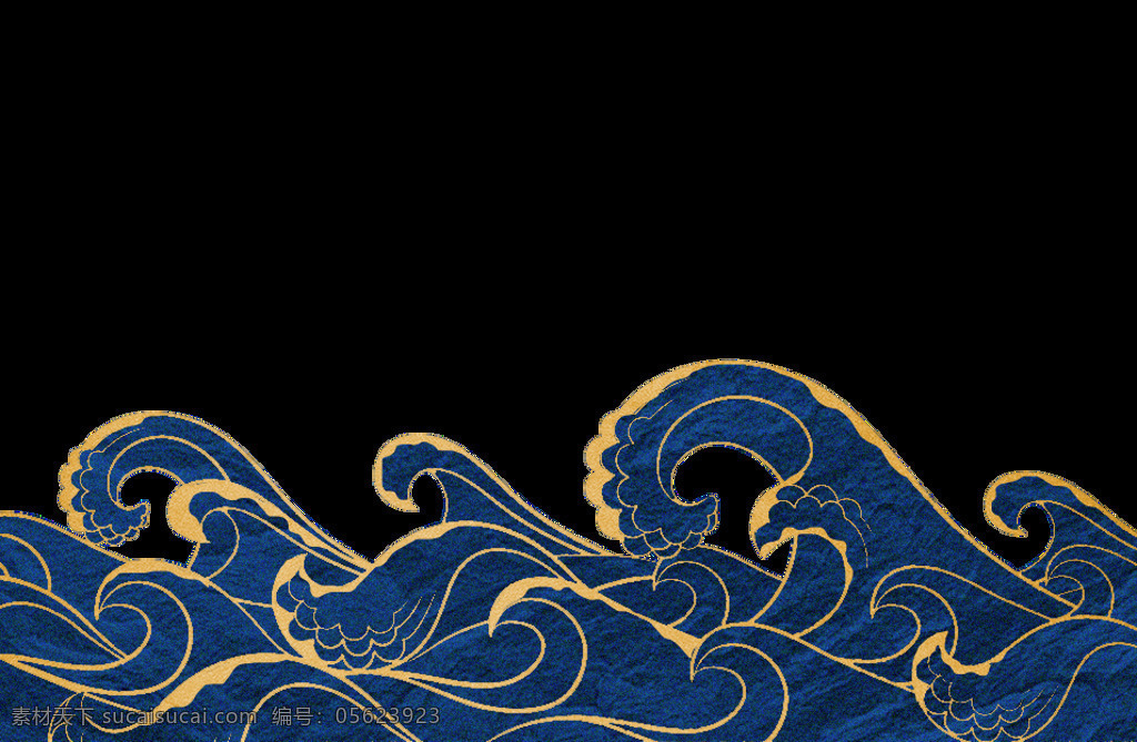 浪花图片 中式元素 中国风 底纹 国风 新亚洲 金色描边 祥云 中式 元素