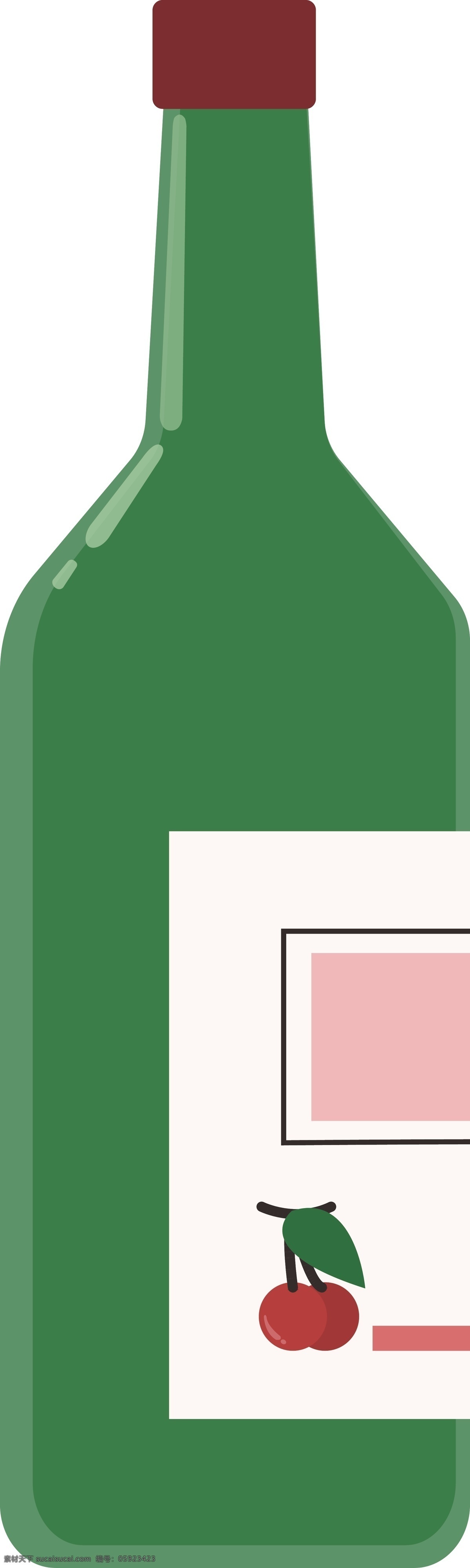 酒瓶 图标 元素 模版 樱桃 图标设计 绿色
